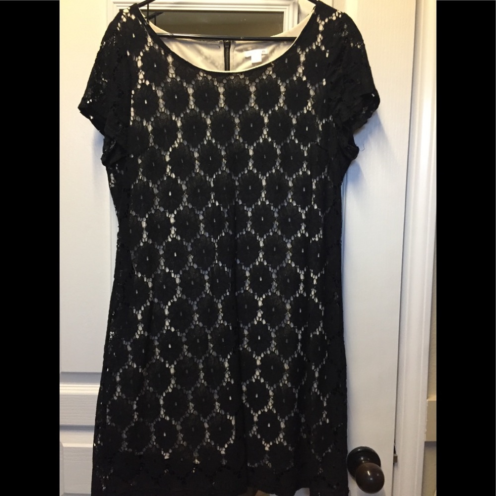 Black lace overlay dress